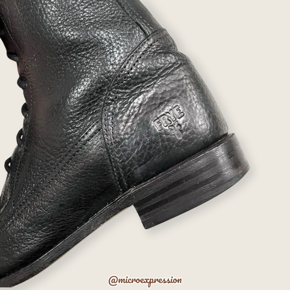 $625 Frye Vienna Tall Black Genuine Leather Lace Up Knee High Zip Riding Boot - Picture 11 of 15
